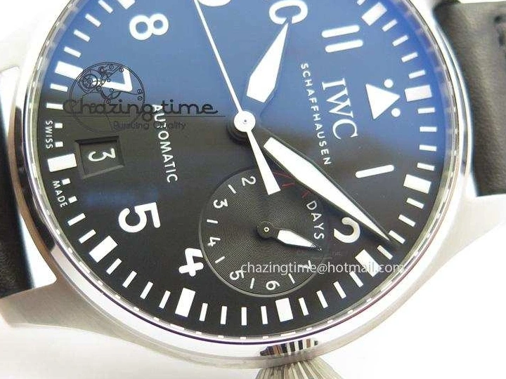 MIROTIME 0218 GoodFit Big Pilot Real PR IW500912 ZF Best Edition Black Dial On Black Leather Strap A 7287